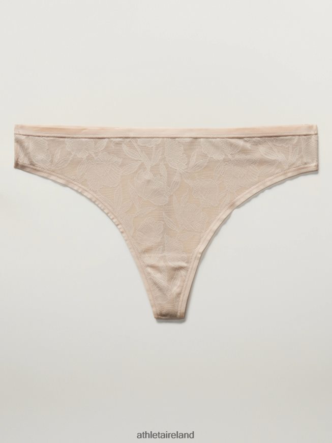 Bras & Underwear | Athleta Ritual Thong Underwear Beige Lace Women TB826Z644