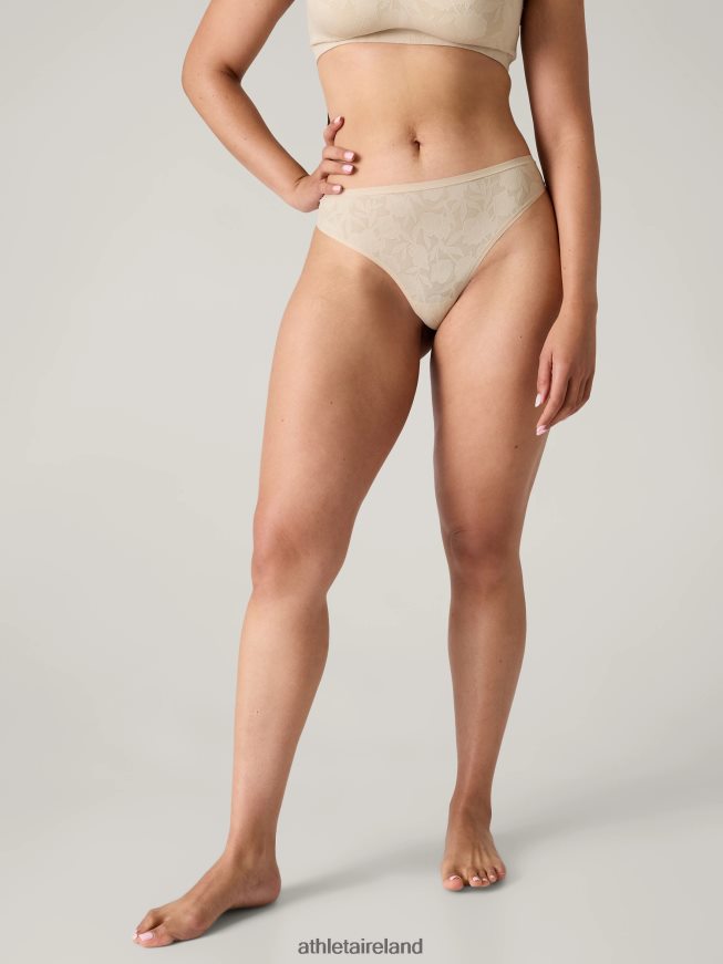 Bras & Underwear | Athleta Ritual Thong Underwear Beige Lace Women TB826Z644