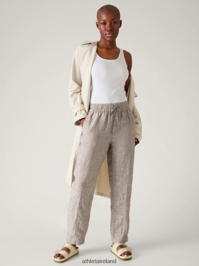 Clothing Athleta Retreat Linen Ankle Pant Pyrite Women TB826Z66