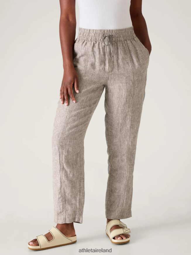 Clothing Athleta Retreat Linen Ankle Pant Pyrite Women TB826Z66