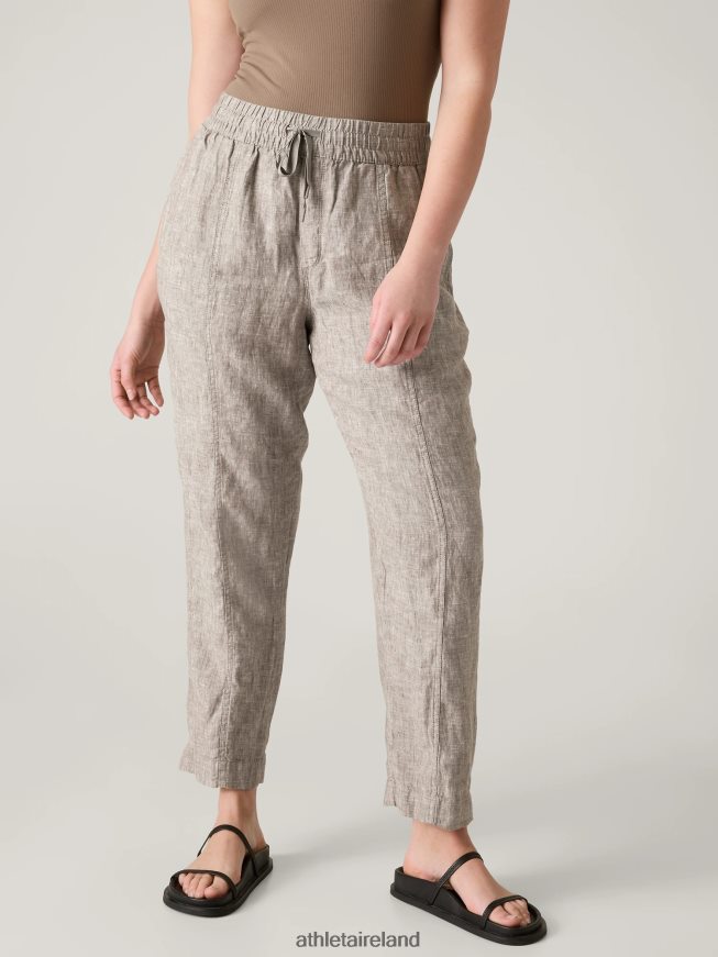 Clothing Athleta Retreat Linen Ankle Pant Pyrite Women TB826Z66