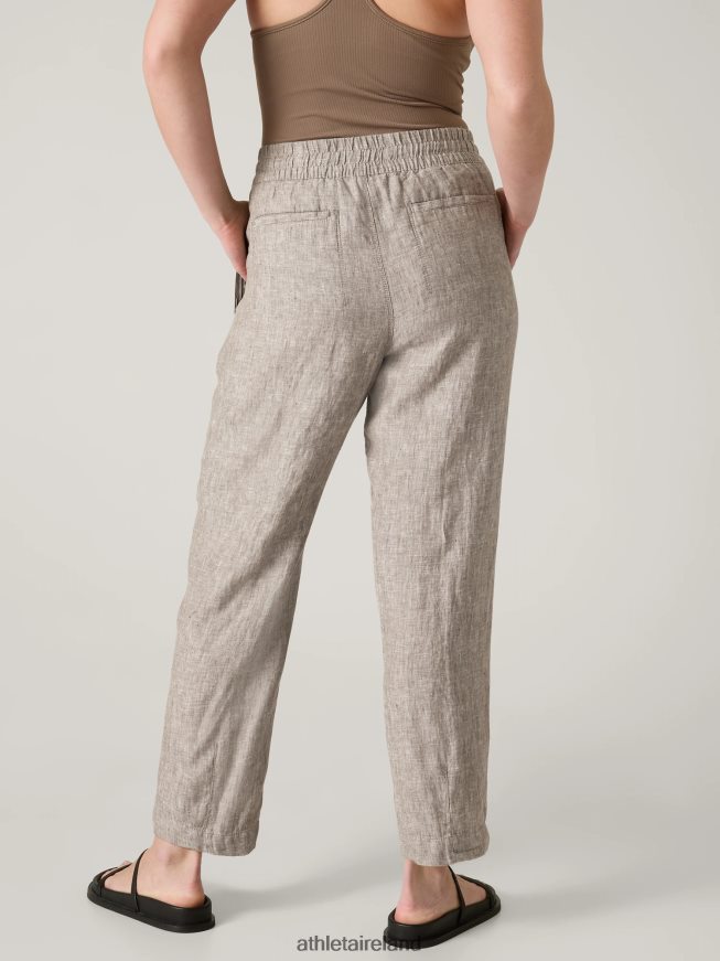 Clothing Athleta Retreat Linen Ankle Pant Pyrite Women TB826Z66