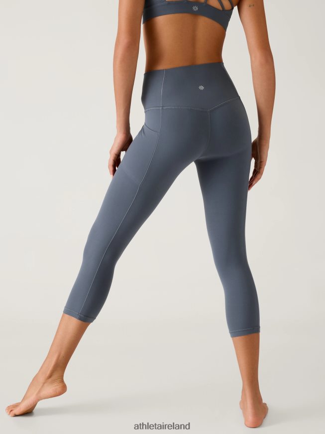 Clothing Athleta Salutation Stash Capri Granite Blue Women TB826Z6