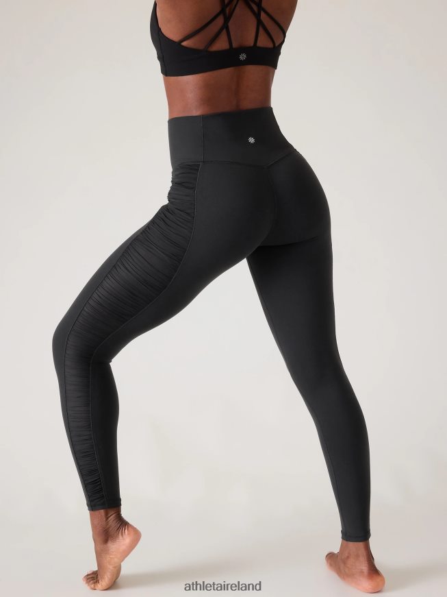 Clothing Athleta Salutation Stash Ruched Mesh Tight Black Women TB826Z62