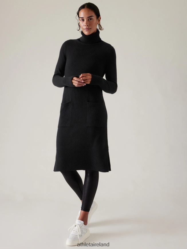 Clothing Athleta Alpine Turtleneck Sweater Dress Black Women TB826Z401