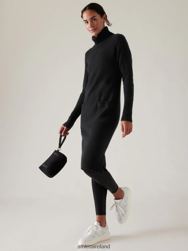 Clothing Athleta Alpine Turtleneck Sweater Dress Black Women TB826Z401