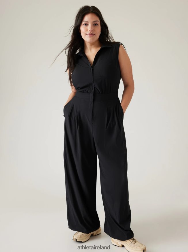 Clothing Athleta Brooklyn Heights Wide Leg Jumpsuit Black Women TB826Z759