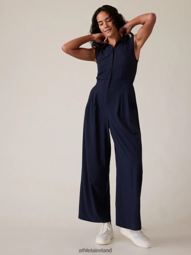 Clothing Athleta Brooklyn Heights Wide Leg Jumpsuit Navy Women TB826Z752