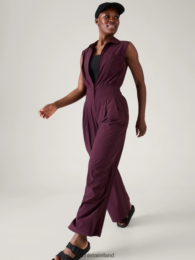 Clothing Athleta Brooklyn Heights Wide Leg Jumpsuit Spiced Cabernet Women TB826Z777