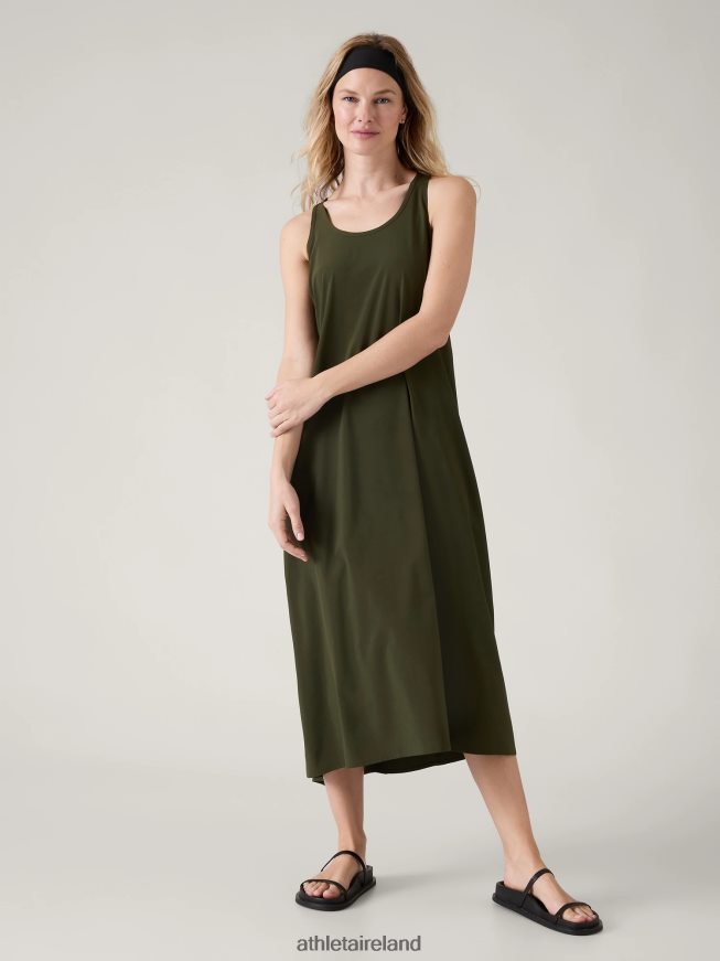 Clothing Athleta Presidio Traveler Maxi Dress Aspen Olive Women TB826Z753