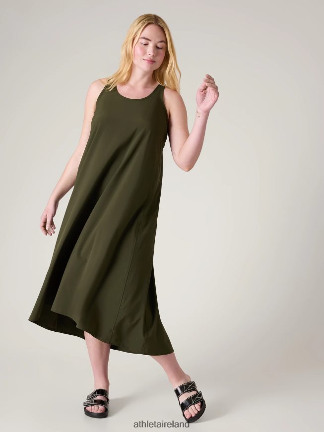 Clothing Athleta Presidio Traveler Maxi Dress Aspen Olive Women TB826Z753