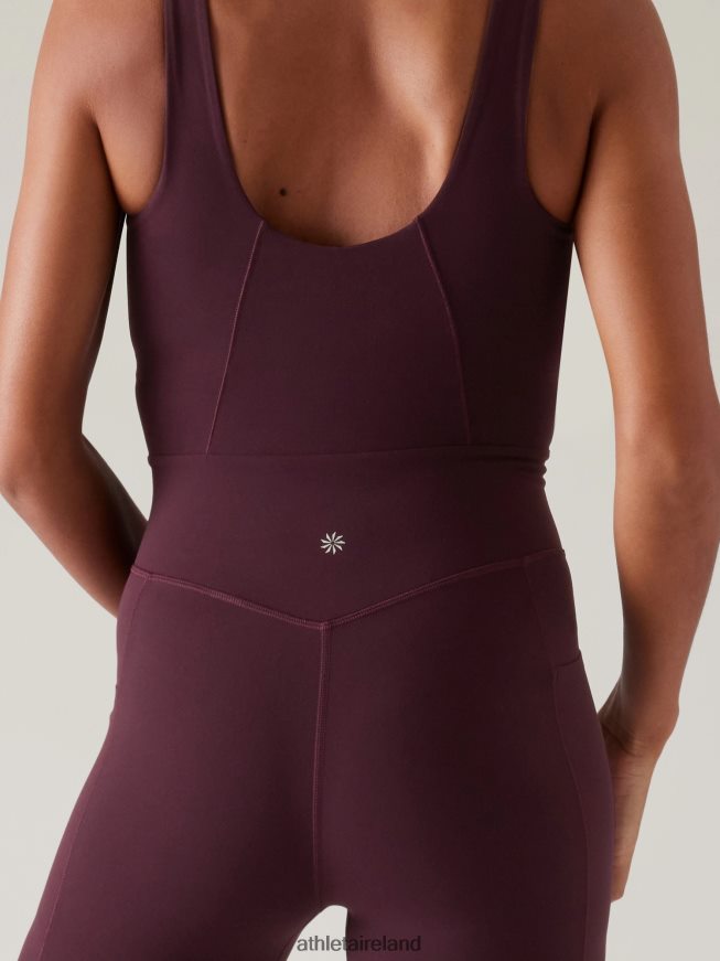 Clothing Athleta Salutation 7/8 Bodysuit Spiced Cabernet Women TB826Z781