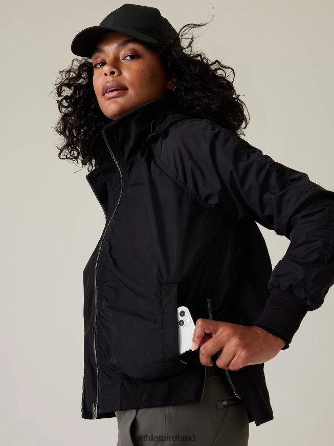 Clothing Athleta Jetset Bomber Black Women TB826Z548