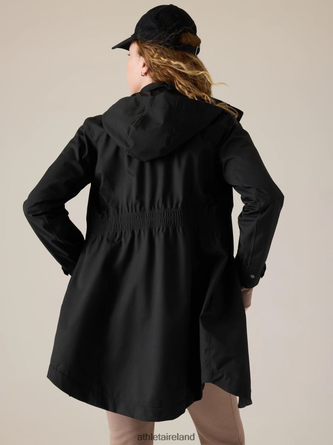 Clothing Athleta RainOut Sutro Long Trench Black Women TB826Z546