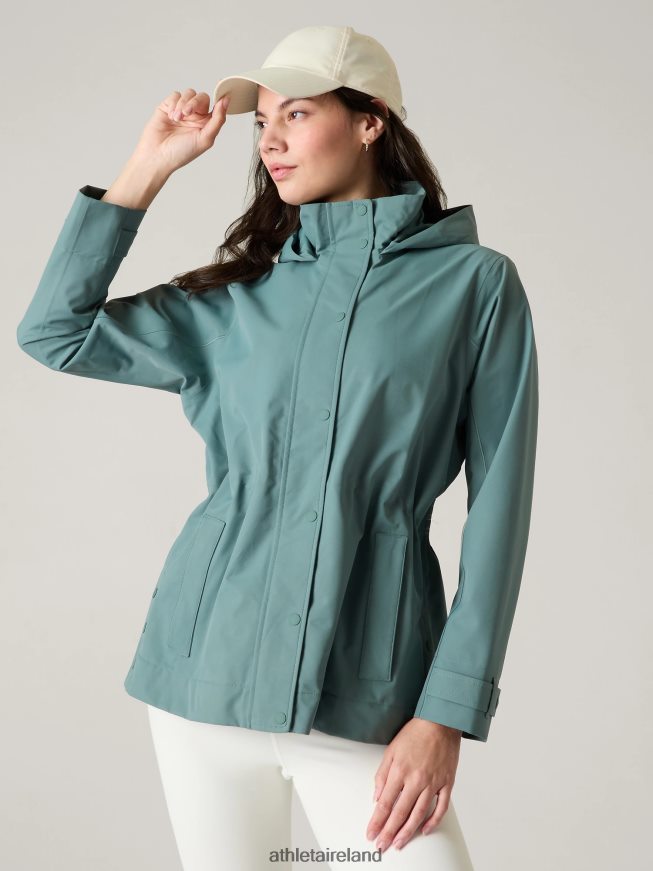 Clothing Athleta RainOut Sutro Trench Oxidized Green Women TB826Z573