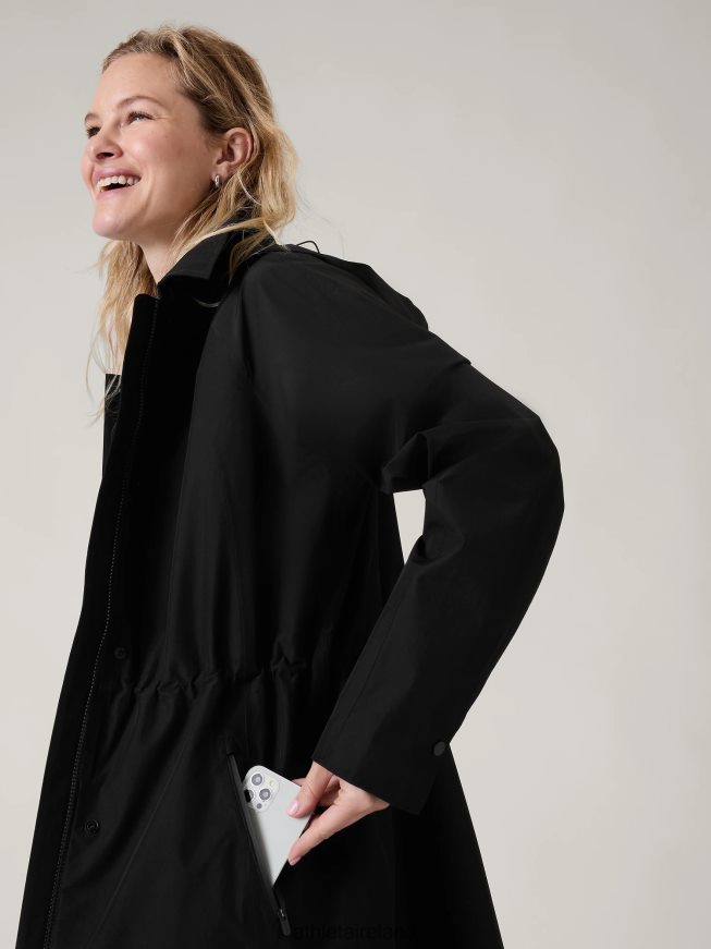 Clothing Athleta Rainout Mac Coat Black Women TB826Z570