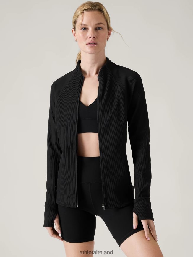 Clothing Athleta Salutation Jacket Black Rib Women TB826Z565