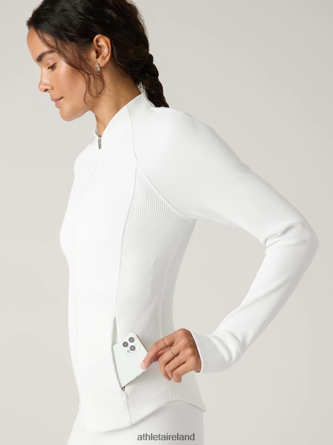 Clothing Athleta Salutation Jacket Bright White Rib Women TB826Z429