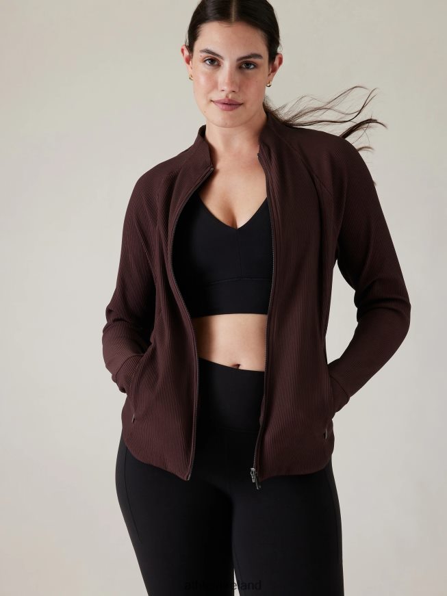 Clothing Athleta Salutation Jacket Spiced Cabernet Rib Women TB826Z243