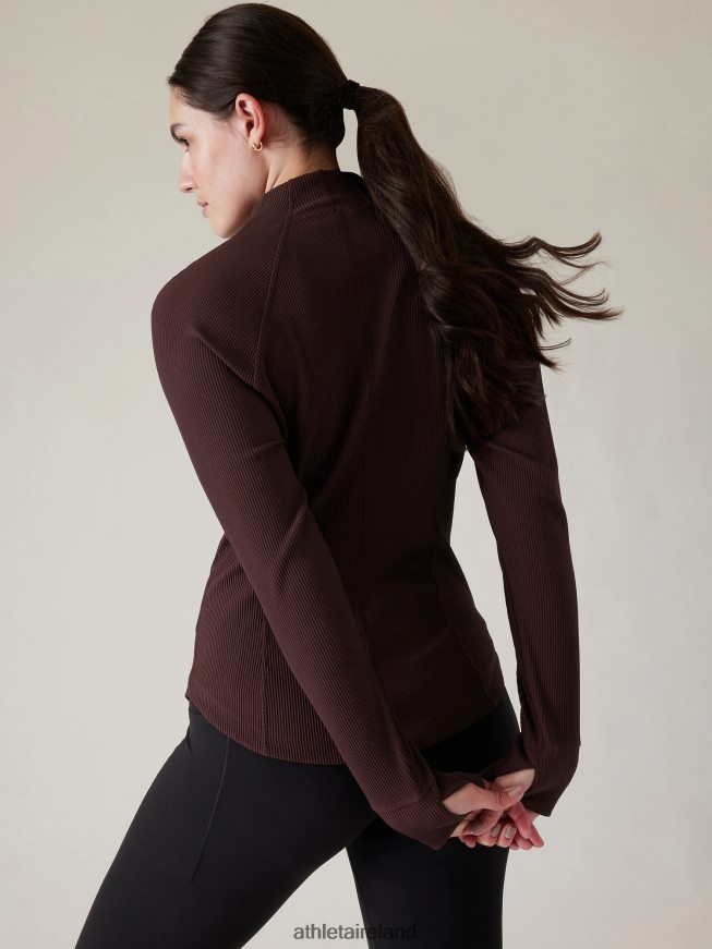 Clothing Athleta Salutation Jacket Spiced Cabernet Rib Women TB826Z243