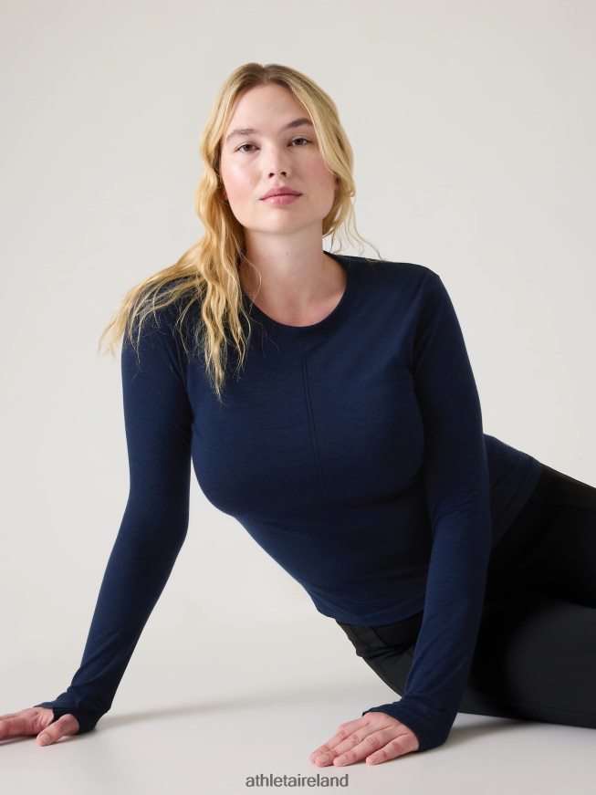 Clothing Athleta Ascent Seamless Top Navy Women TB826Z302