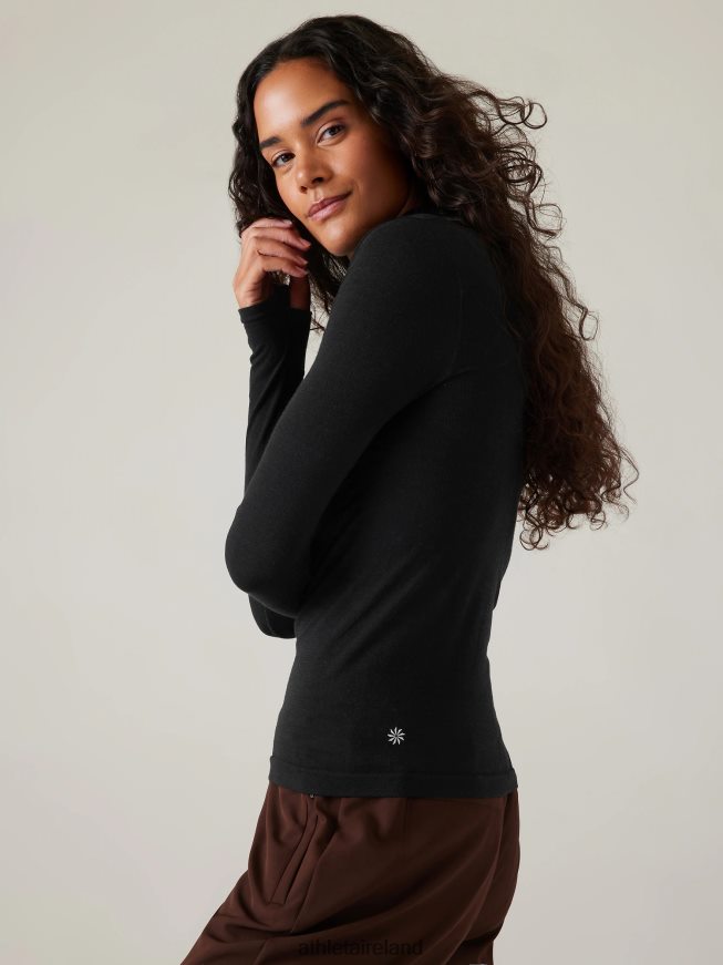 Clothing Athleta Ascent Seamless Turtleneck Black Women TB826Z529