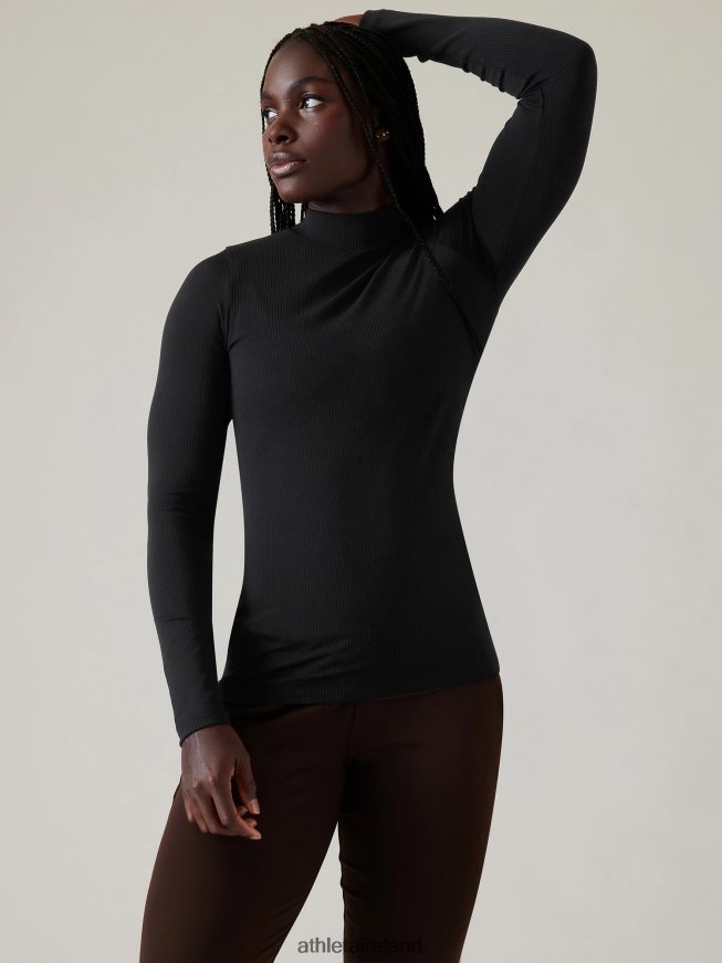 Clothing Athleta Renew Seamless Mock Neck Top Black Women TB826Z213