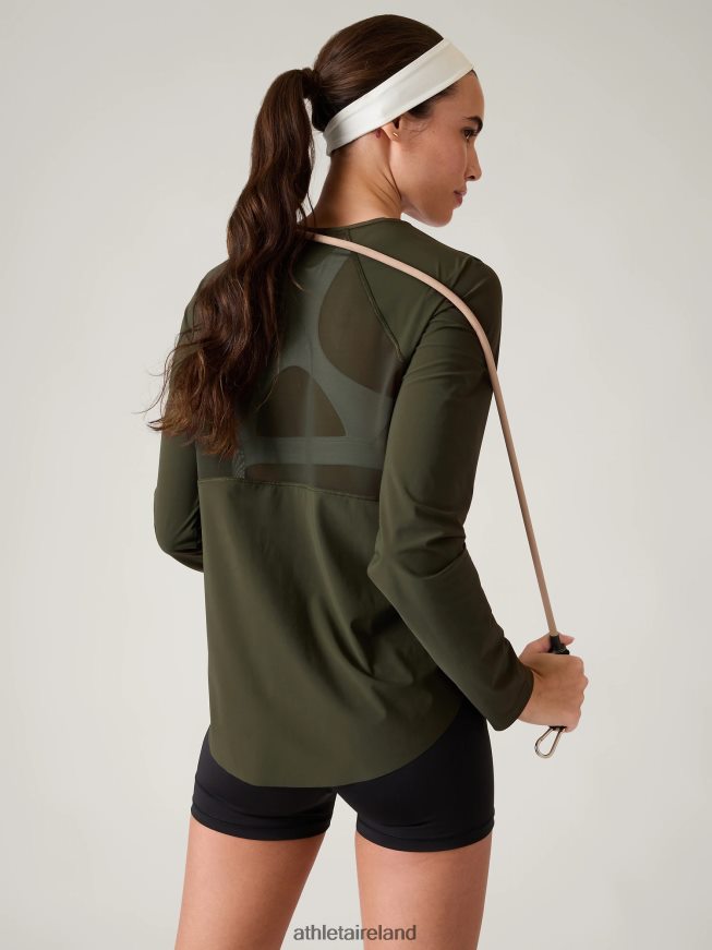 Clothing Athleta Ultimate Mesh Top Aspen Olive Women TB826Z227