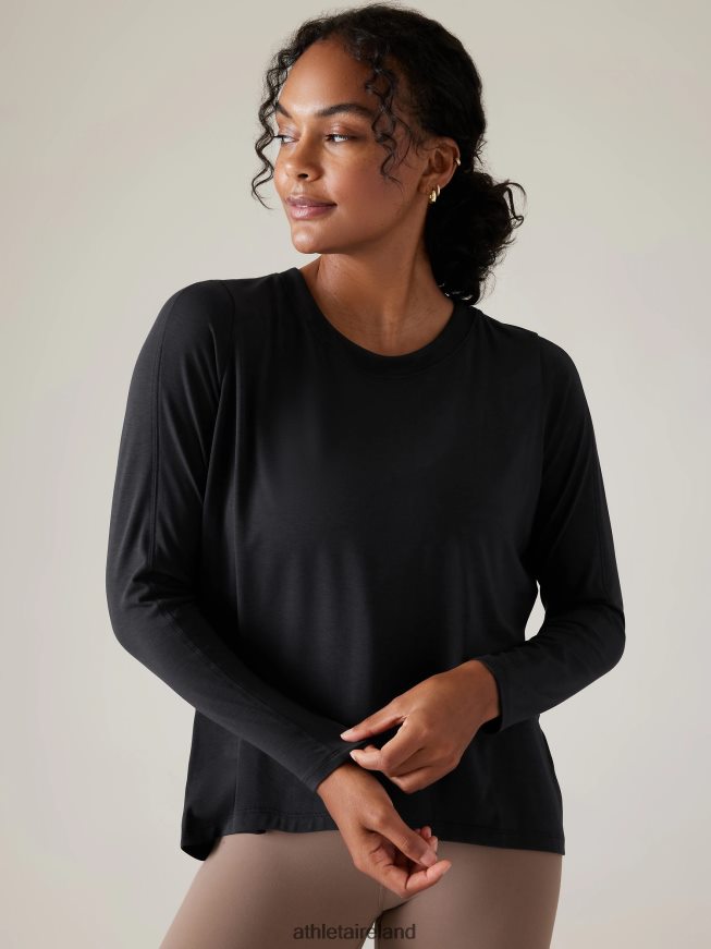 Clothing Athleta With Ease Top Black Women TB826Z424