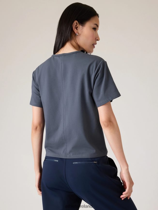 Clothing Athleta Essential Tee Granite Blue Women TB826Z446