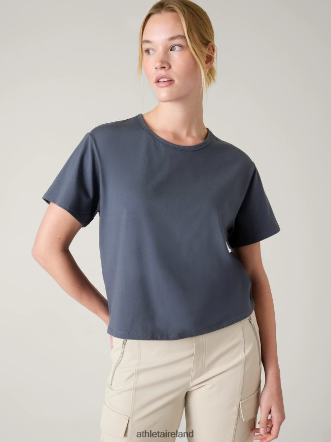 Clothing Athleta Essential Tee Granite Blue Women TB826Z446