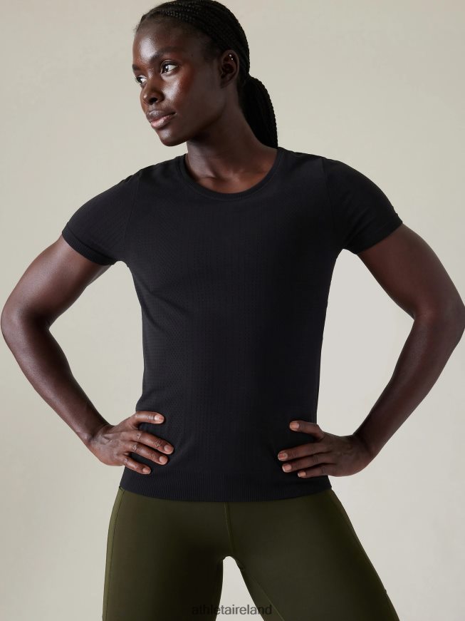 Clothing Athleta In Motion Seamless Tee Black Women TB826Z412