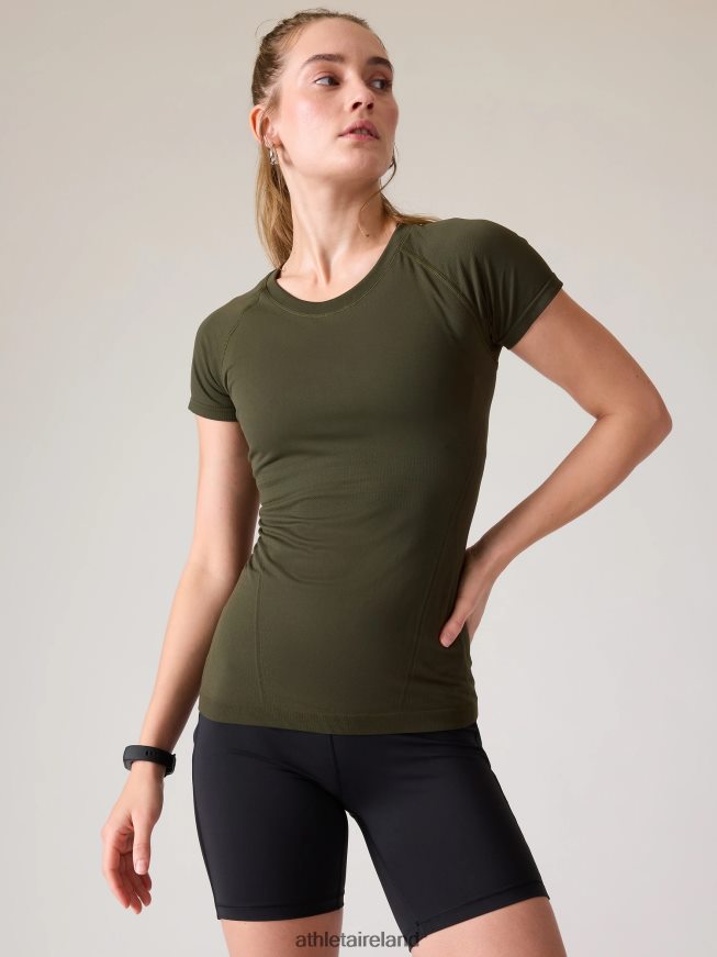 Clothing Athleta Momentum Seamless Tee Aspen Olive Women TB826Z455