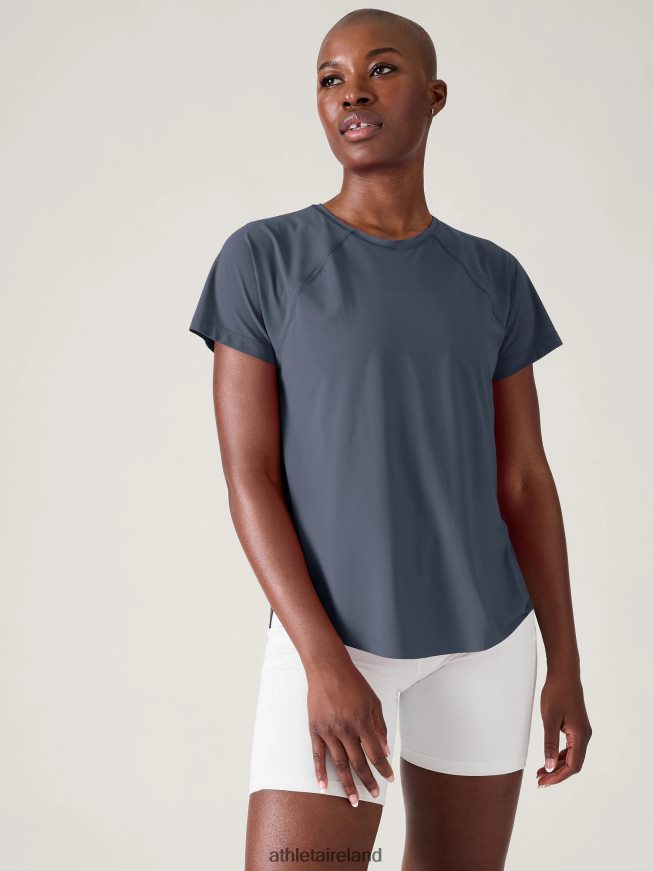 Clothing Athleta Ultimate Mesh Tee Granite Blue Women TB826Z478