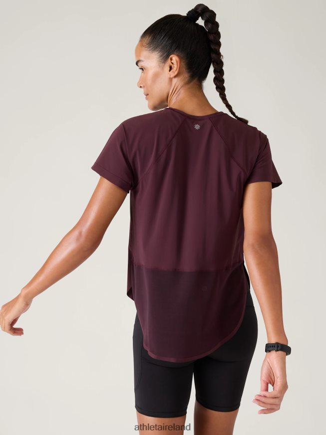 Clothing Athleta Ultimate Mesh Tee Spiced Cabernet Women TB826Z355