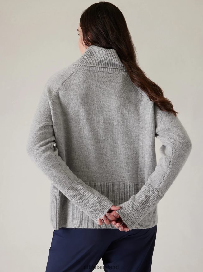 Clothing Athleta Alpine Turtleneck Sweater Grey Heather Women TB826Z247