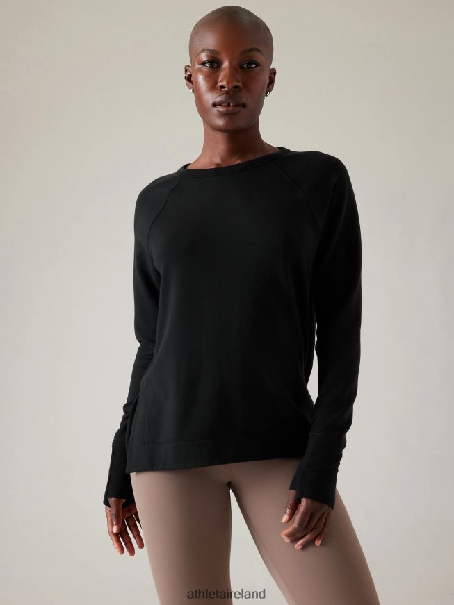 Clothing Athleta Coaster Luxe Recover Sweatshirt Black Women TB826Z394