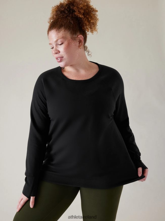 Clothing Athleta Coaster Luxe Recover Sweatshirt Black Women TB826Z394