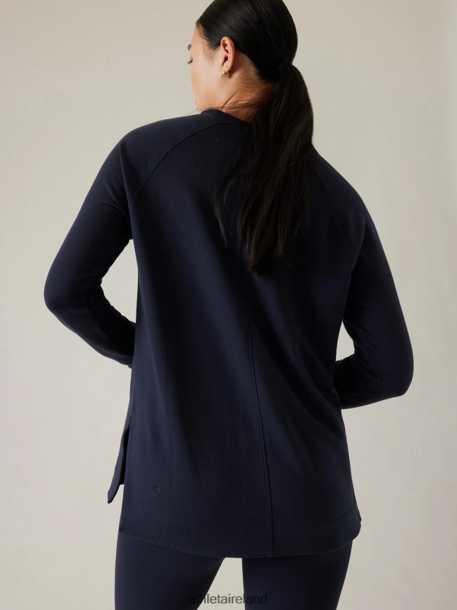 Clothing Athleta Coaster Luxe Recover Sweatshirt Navy Women TB826Z433