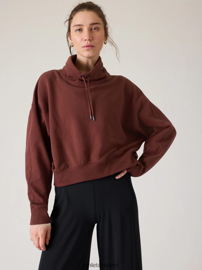 Clothing Athleta Keys Retroplush Sweatshirt Dark Cherrywood Women TB826Z215