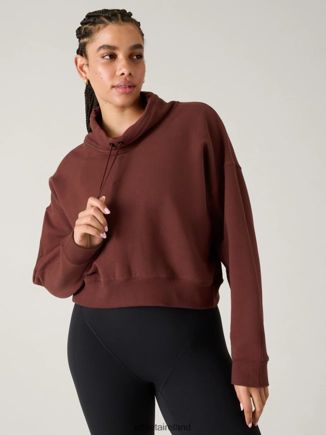 Clothing Athleta Keys Retroplush Sweatshirt Dark Cherrywood Women TB826Z215