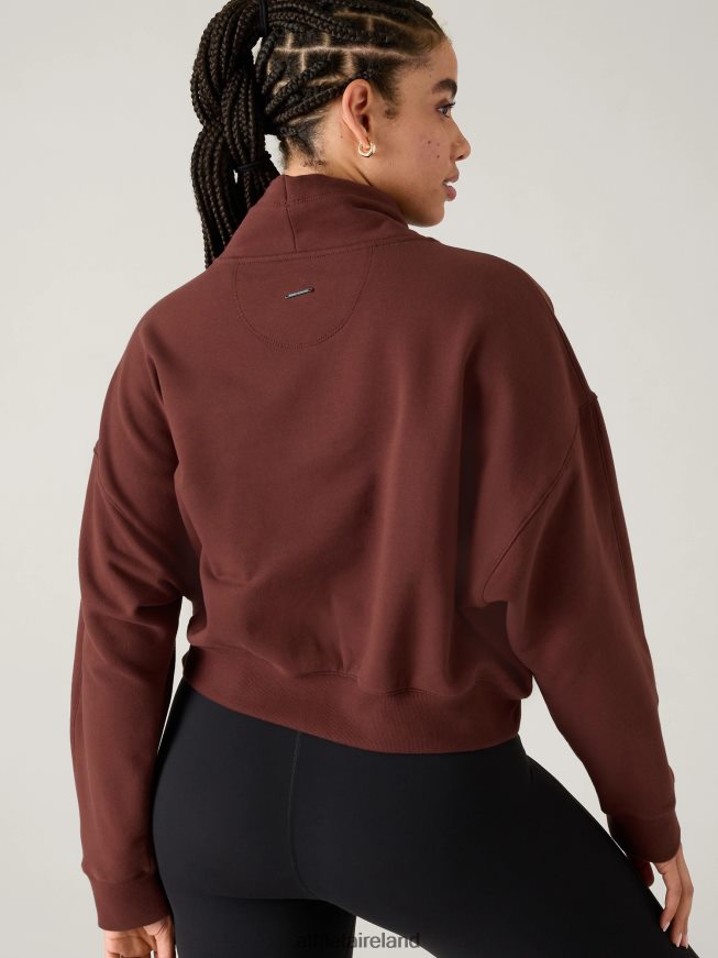 Clothing Athleta Keys Retroplush Sweatshirt Dark Cherrywood Women TB826Z215