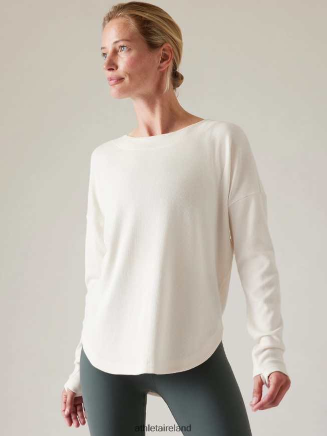 Clothing Athleta Presence Sweatshirt Magnolia White Women TB826Z457