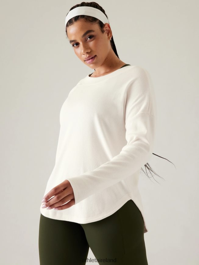 Clothing Athleta Presence Sweatshirt Magnolia White Women TB826Z457