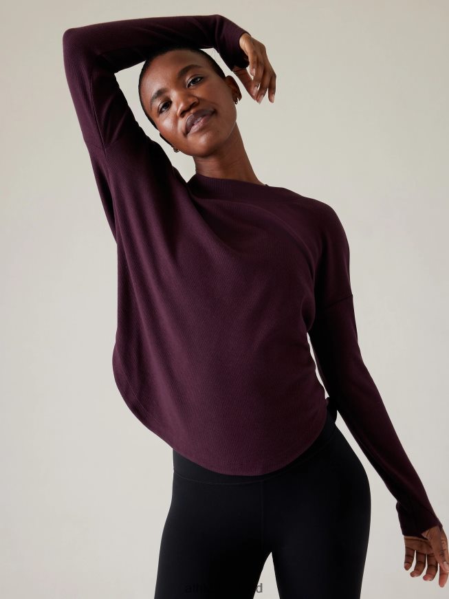 Clothing Athleta Presence Sweatshirt Spiced Cabernet Women TB826Z223