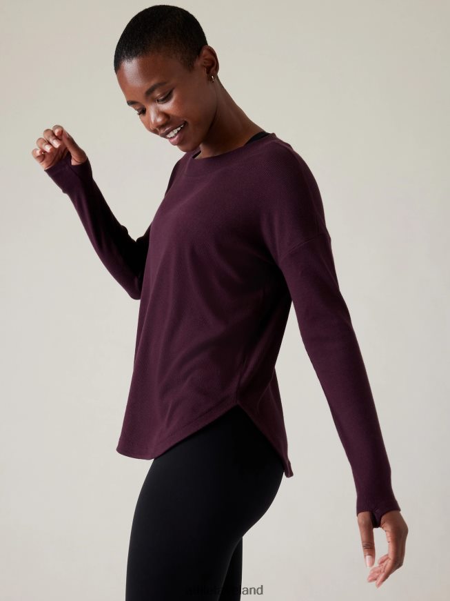 Clothing Athleta Presence Sweatshirt Spiced Cabernet Women TB826Z223