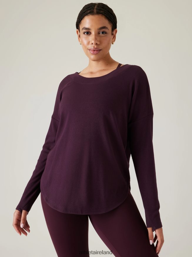 Clothing Athleta Presence Sweatshirt Spiced Cabernet Women TB826Z223