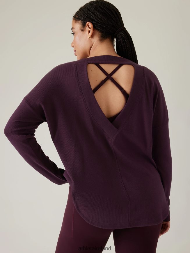 Clothing Athleta Presence Sweatshirt Spiced Cabernet Women TB826Z223