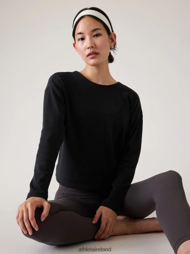 Clothing Athleta Presence Twist Sweatshirt Black Women TB826Z354