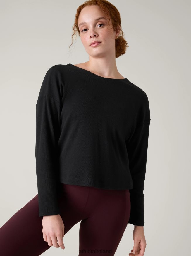 Clothing Athleta Presence Twist Sweatshirt Black Women TB826Z354